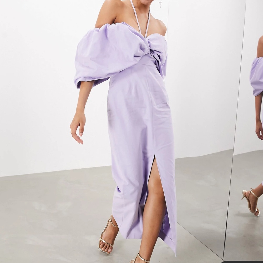 ASOS Edition Bow tie Neck Dress